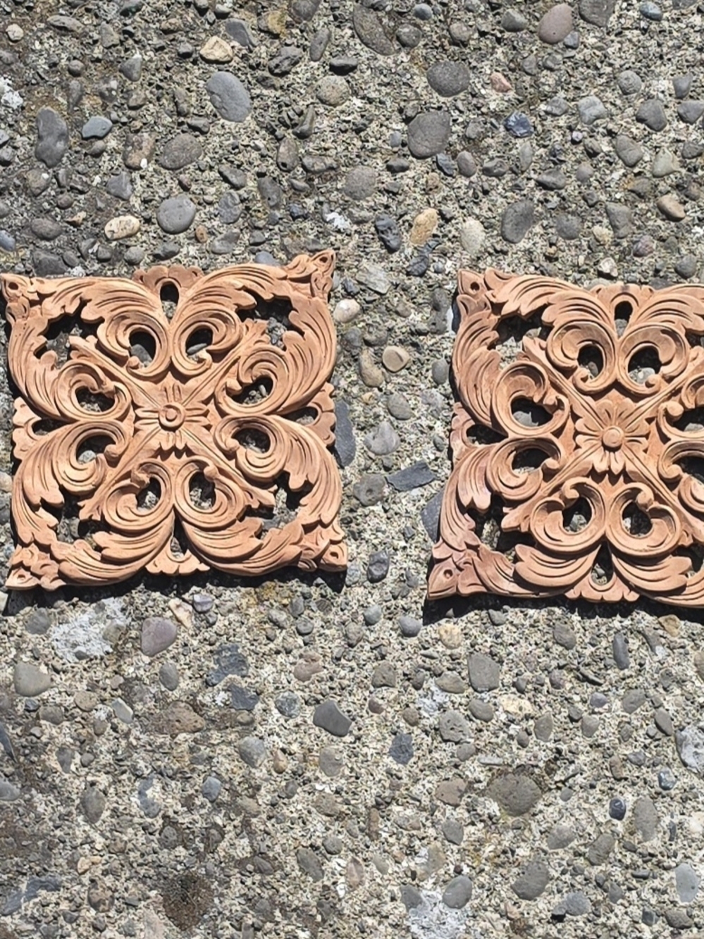 Decorative Wood Wall Tiles - Pair